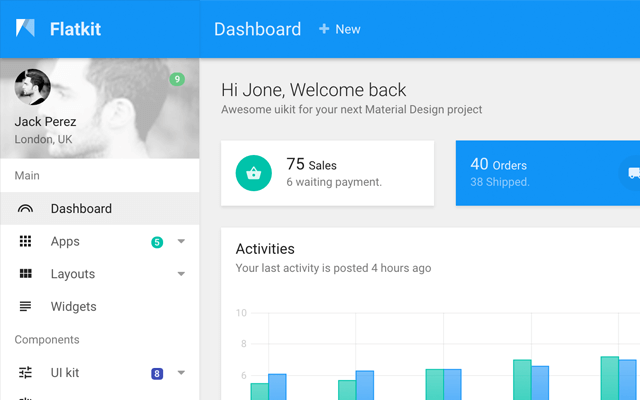 Flatkit | Web App UI - Bootstrap 4 Web App Kit with AngularJS